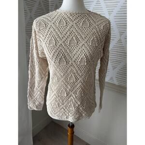 Women’s Medium Cream Croquet Knit Sweater